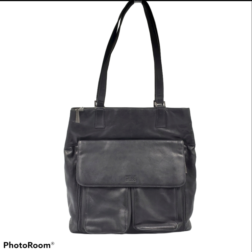 Wilson Leather Pelle Studio Black Leather Tote